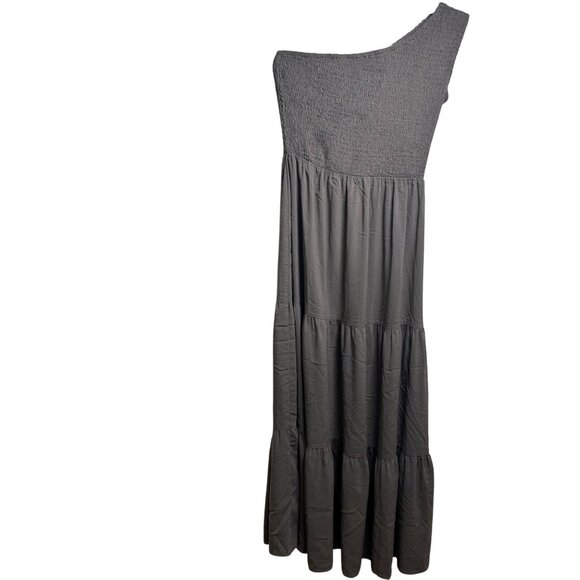 BTFBM Off-the-Shoulder Maxi Dress, Olive Green, Size Small - Picture 3 of 4